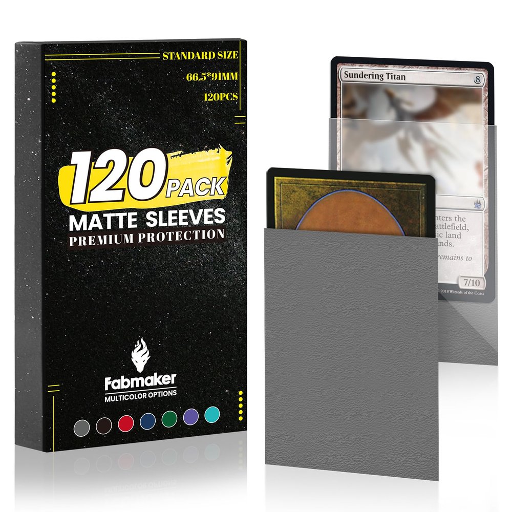120Pack Card Sleeves for Trading Cards, Matte Card Sleeves Deck Card Protectors, Standard Perfect Shuffling, Baseball Card,Sports Cards,Game Card, 66x91mm, Gray