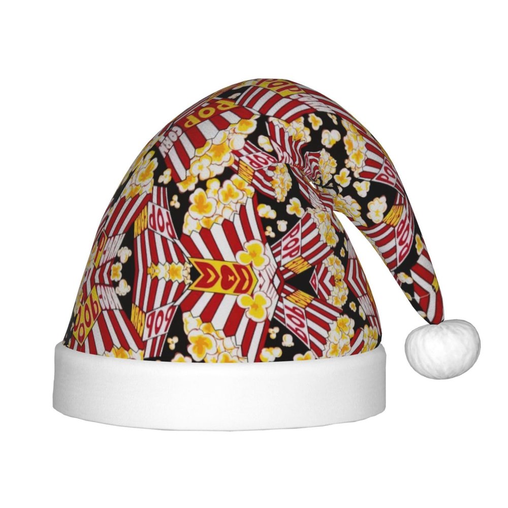 EniLsa Popcorn Print Print,Christmas Santa Hats For Children 14.2x11 Inch Christmas Santa Hats Party Supplies