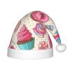 EniLsa Sweet Lollipop Cupcake Print,Christmas Santa Hats For Children 14.2x11 Inch Christmas Santa Hats Party Supplies view 1