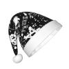 EniLsa White Punk Skull Print,Christmas Santa Hats For Children 14.2x11 Inch Christmas Santa Hats Party Supplies view 2