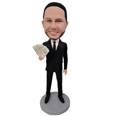 Custom Bobbleheads Figurine Businessman, Businessman Suit Custom Bobble Head, Bobble Head Figures Handmade Personalized Sculpture Gift for Men,Colleague,Boss (1)