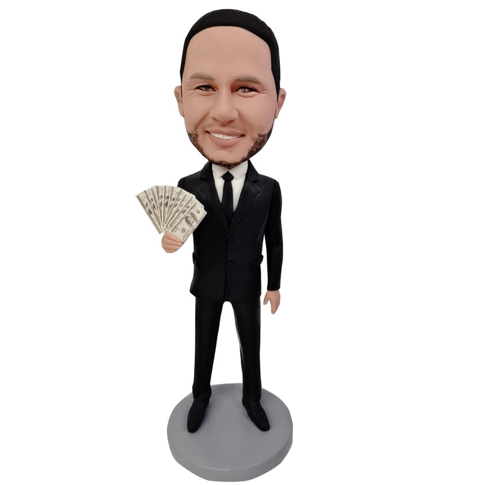 Custom Bobbleheads Figurine Businessman, Businessman Suit Custom Bobble Head, Bobble Head Figures Handmade Personalized Sculpture Gift for Men,Colleague,Boss (1)