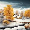 1000 Piece Adult Jigsaw Puzzle, Snowy Mountain Yellow Tree, Puzzle Educational Gift, Room Decor or Cafe Decor Exercise Willpower Relaxation or Gifts for Friends view 1