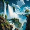 1000 Piece Adult Jigsaw Puzzle, Blue Sky Waterfall, Puzzle Educational Gift, Room Decor or Cafe Decor Exercise Willpower Relaxation or Gifts for Friends view 1