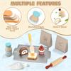 Lehoo Castle Play Food Set for Kids Kitchen, Play Kitchen Accessories Wooden, Kids Baking Set for Boys, Toys Cupcakes and Cookie Maker, Preschool Cooking Toys for Toddlers Boys Girls Ages 3+ view 4