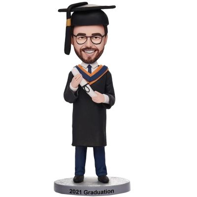 Custom Bobbleheads, Personalized Male Graduate | Fully Customizable Bobbleheads for Graduation | Personalized Bobbleheads Best Graduation Gift for Friend/Teacher/Student