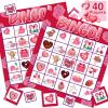 jollylife 40 Players Valentines Day Bingo Cards Party Supplies Activity for Adults(Pink) view 1