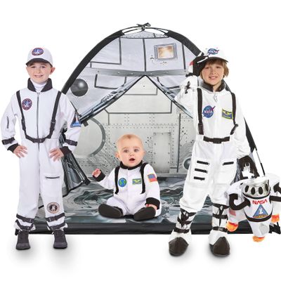 LimitlessFunN Space Rocket Ship Kids Play Tent | Includes Star Lights & Carrying Case |, Children Imaginative Astronaut Dome Playhouse for Boys, Toddlers, Indoor & Outdoor, 48" D x 48" W x 42" H