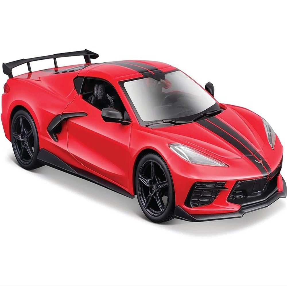 2020 Chevy Corvette Stingray Coupe Red with Black Stripes Special Edition Series 1/24 Diecast Model Car 31534r