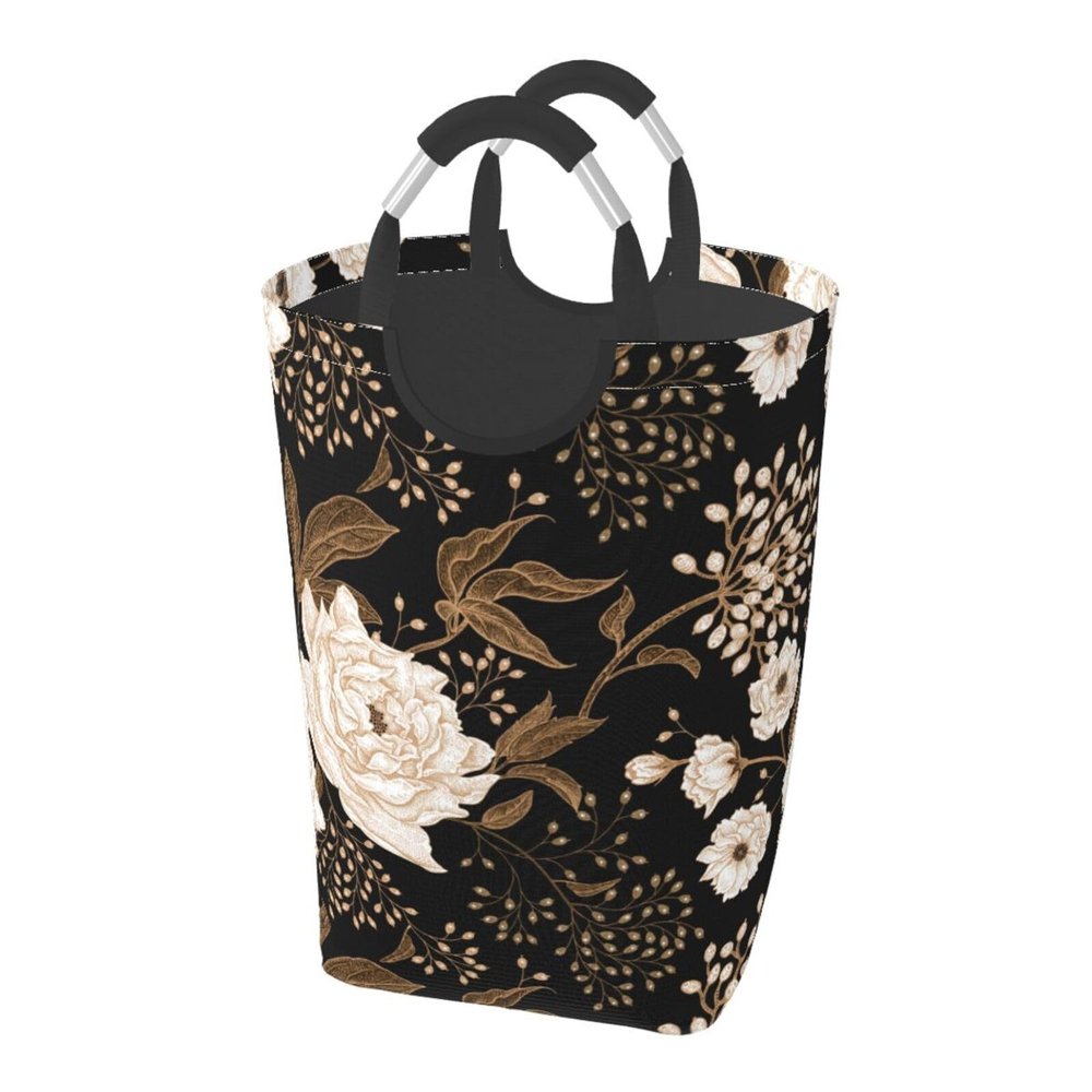 Flowers Laundry Basket Organizer Nursery Storage Baskets Box Collapsible Laundry Hamper with Handles for Closets Organizer Toys Bedroom
