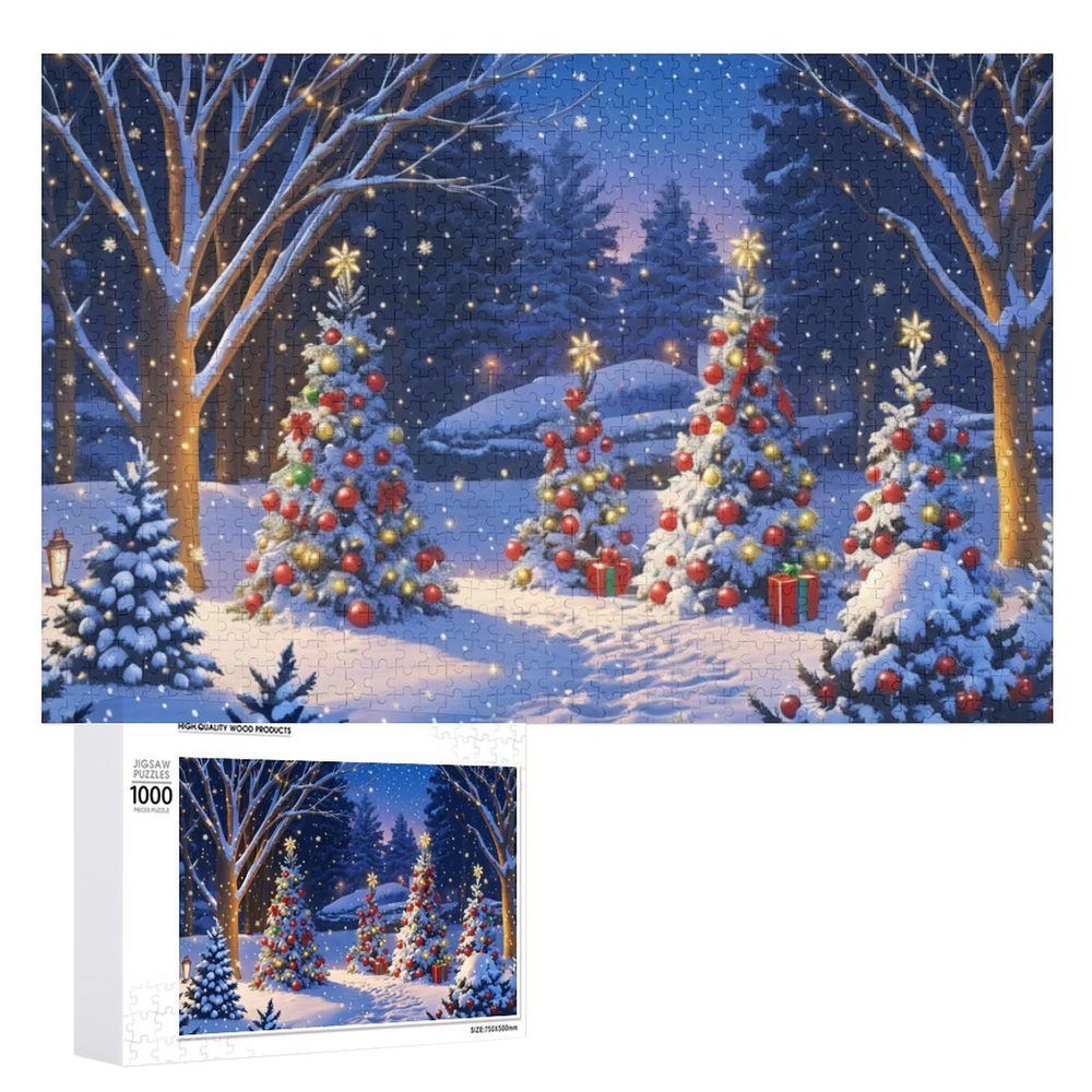 Christmas Puzzle 1000 Pieces Jigsaw Puzzles for Adults,20"x30" Large Puzzle Winter Snowman Decoration for Family Party Holiday - Decorated for The Holidays