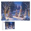 Christmas Puzzle 1000 Pieces Jigsaw Puzzles for Adults,20"x30" Large Puzzle Winter Snowman Decoration for Family Party Holiday - Decorated for The Holidays view 1