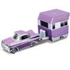1959 Chevy Impala Purple Metallic with White Graphics and Alameda Trailer Purple Metallic and White Tow & Go Series 1/64 Diecast Model Car 15368-22C view 1