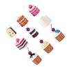 Abaodam 1set Wooden Artificial Cake Decoration for Boys and Girls Realistic Pretend Play Food for for Festivals Parties and Home Styles One view 2