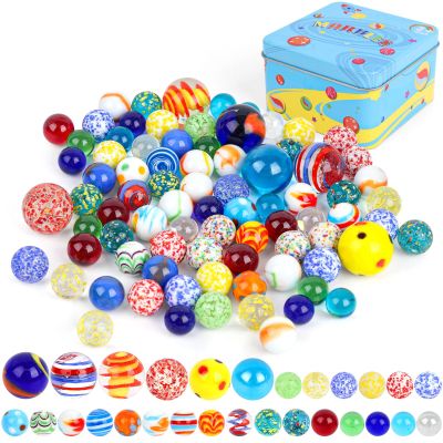 3 otters 85 PCS Marles Bulk, Assorted Size Glass Marbles