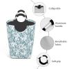 Zebra Leaves Laundry Basket Organizer Nursery Storage Baskets Box Collapsible Laundry Hamper with Handles for Closets Organizer Toys Bathroom view 4