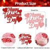 12 Pack Glitter Happy Valentine's Day Cake Toppers, 4.72x4 Inches Sweet Love Food Picks, Large Pink and Red Cake Decorations, Perfect for Valentine's Day Party Supplies view 2