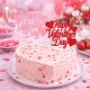 12 Pack Glitter Happy Valentine's Day Cake Toppers, 4.72x4 Inches Sweet Love Food Picks, Large Pink and Red Cake Decorations, Perfect for Valentine's Day Party Supplies view 3