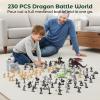 3 otters 230PCS Medieval Soldier & Dragon Knights Playset, Army Men Action Figures Epic Fantasy Battle Toy, for Kids, Teens, Stocking Stuffer for Boys view 2