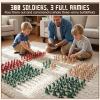3 otters 300PCS Toy Soldiers Set, Army Men Figures Military Toys for Boys, Kids Toys Birthday Gift, 3 Colors view 2
