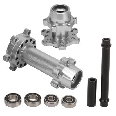 Alomejor RC Motorcycle Wheel Hex Hubs, Aluminum Front & Rear Wheel Hub Hex Applicable for 1/4 MX Electric Motorcycle (Silver)