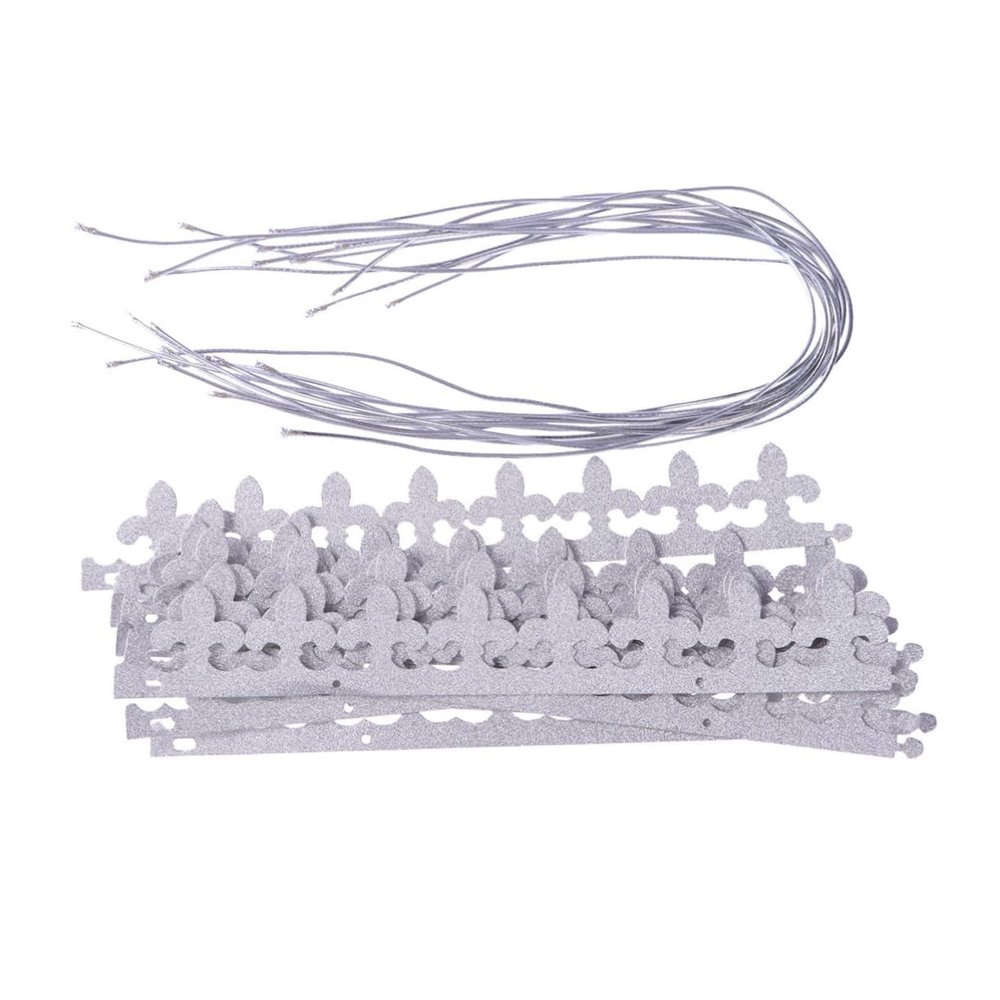 Abaodam 12-piece Birthday Party Hats Silver Foil Crown Paper Decorations for Boys and Girls Adults Celebrations
