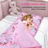 Kids Sleeping Bag Nap Mat with Removable Pillow and Blanket,Extra Thick Large 2 in 1 Slumber Bags for Boys Girls,Toddler Nap Mat for Preschool Daycare Travel Camping view 4