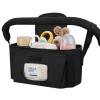 Accmor Universal Stroller Organizer with Insulated Cup Holder and Shoulder Strap, Stroller Caddy Bag Stroller Cup Holder Attachment for Uppababy, Baby Jogger, Britax Strollers, Black view 1