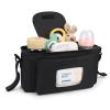 Accmor Universal Stroller Organizer with Insulated Cup Holder and Shoulder Strap, Stroller Caddy Bag Stroller Cup Holder Attachment for Uppababy, Baby Jogger, Britax Strollers, Black view 3
