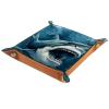 3D Shark UnderwaterDice Tray Foldable Dice Trays Dice Rolling Tray PU Leather Dice Holder for Dice Games Like RPG, DND and Other Table Games view 1