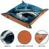 3D Shark UnderwaterDice Tray Foldable Dice Trays Dice Rolling Tray PU Leather Dice Holder for Dice Games Like RPG, DND and Other Table Games view 3