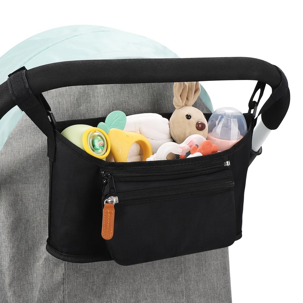 Accmor Universal Stroller Organizer with Detachable Phone Bag, Stroller Bag Caddy Organizer Stroller Accessories for Uppababy, Baby Jogger, Nuna, Doona, Britax Strollers