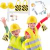 36 Pcs Kids Party Favors - 18 Construction Worker Hats and 18 Tote Bags for Dress Up and Fun view 4