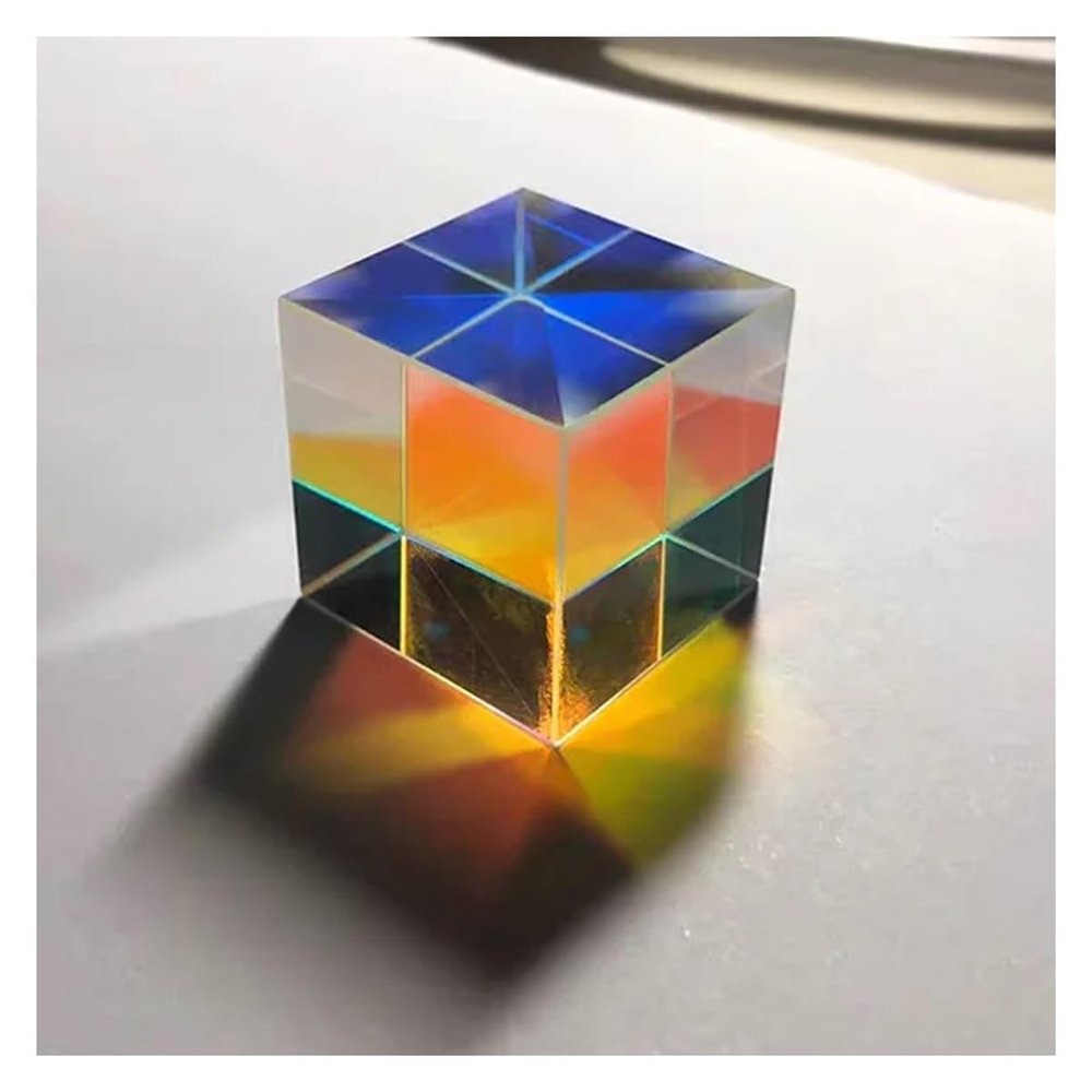 Artsim Prisms & Kaleidoscopes 25 * 25 * 25mm Optical Cubes Science for Cube Experiment Projector with Color Combination Prism Science Classroom Optics Kits