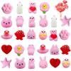 28 Packs Kawaii Mochi Squishy Toys, Squishies Stress Relief Fidget for Kids Classroom Exchange Gifts School Prizes Valentines Day Easter Egg Fillers Party Favor view 1