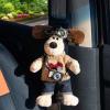 Qeukiuy Longer Car Seat Belt Cover for Girls, Cute Cartoon Design, Anti-Strangling Protection Pad for Children (Love Sweater Camera Dog Black Plush Shoulder pad 1) view 1