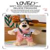 Qeukiuy Longer Car Seat Belt Cover for Girls, Cute Cartoon Design, Anti-Strangling Protection Pad for Children (Love Sweater Camera Dog Black Plush Shoulder pad 1) view 3