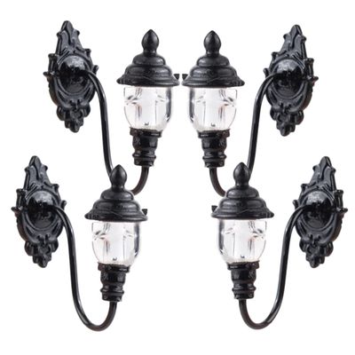 Toyvian 4pcs Dollhouse Wall Light Lantern Miniature Landscape Lamps Mini LED Desk Lamp Outdoor Abs Fairy Lights Mini House Chandeliers Lighting Lantern