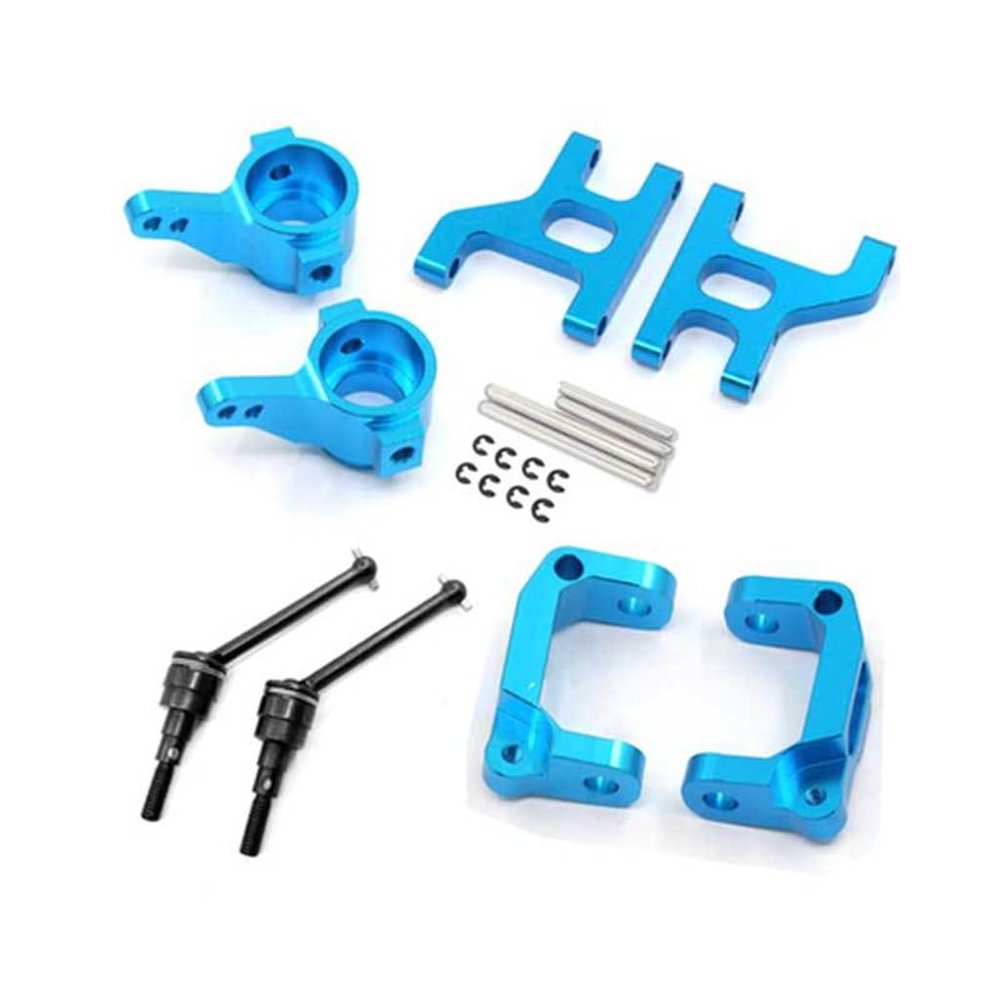 Aluminum Steering Cup C Hub Carrier Front Lowr Suspension Arm Drive Shaft RC Parts Combo for 1/10 Tamiya CC01 TA02 TA03 RC Car, Blue