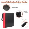 9 Pockets Trading Card Binder, HYMENEX 900 Pockets Baseball Card Binder with Zipper for Trading/Sports/Game Cards Organized (Black+Red) view 2