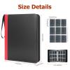 9 Pockets Trading Card Binder, HYMENEX 900 Pockets Baseball Card Binder with Zipper for Trading/Sports/Game Cards Organized (Black+Red) view 4