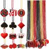 Ferreve 36 Pcs Casino Night Beaded Necklaces Bulk 12 Styles Casino Dice Dollar Sign Necklaces Gold Red Black Beaded Necklace for Birthday Party Favors Supplies (Dice) view 1