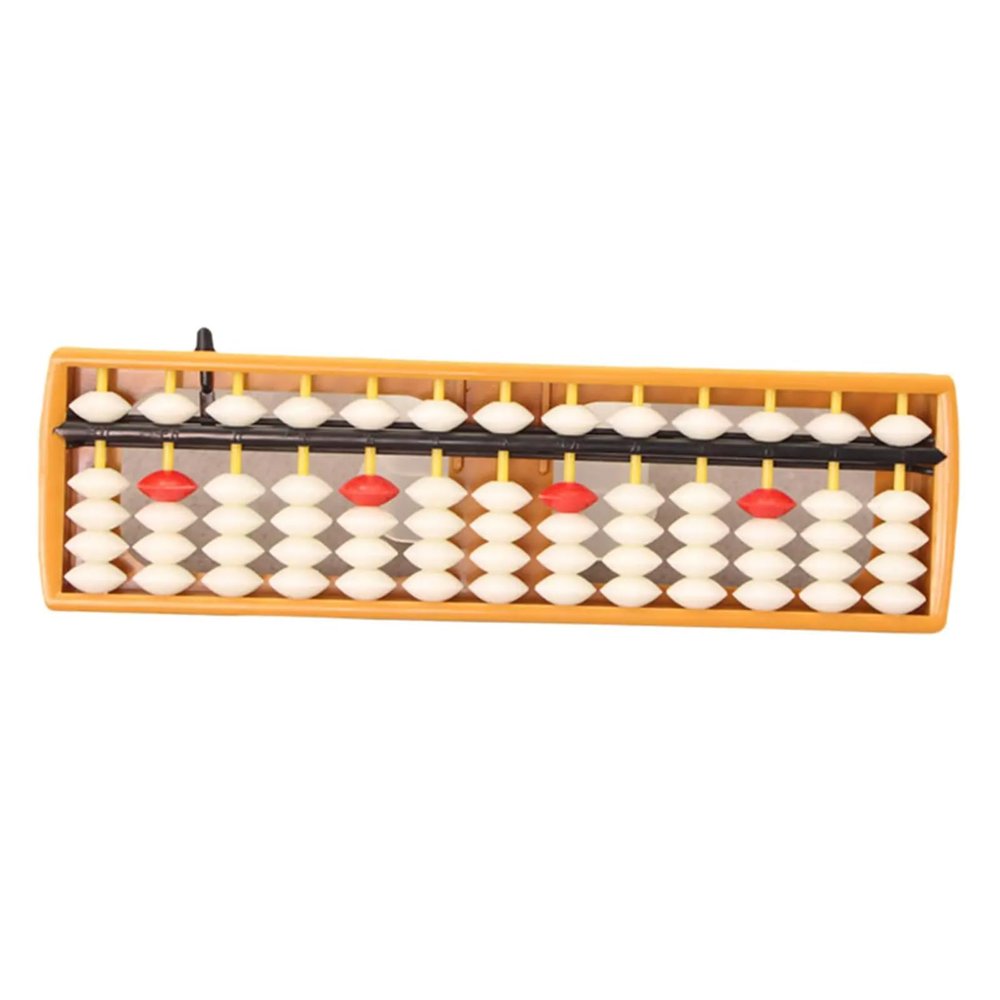 AbacusMath Learning ToolChinese Abacus 13 Rows 5 Beads Plastic Abacus Chinese Japanese Abacus Calculator Educational Tools Abacus Counting Tool for Beginners (Color : Yellow a)