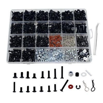 1000pcs RC Screw Kit RC Car Tool Kit, Hardware Fasteners for Traxxas Arrma Redcat Axial RC4WD HSP HPI SCX10 Losi 1/8 1/10 1/12 1/16 RC Cars Trucks Crawler, RC Screws Accessories