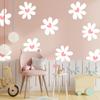 12 Sheets Daisy Wall Stickers Peel and Stick Pink Heart Decals for Room Decor Large Boho White Flower Wallpaper Decal for Kids Girls Nursery Furniture Dresser Bedroom Playroom Living Room Walls Window view 1