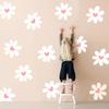 12 Sheets Daisy Wall Stickers Peel and Stick Pink Heart Decals for Room Decor Large Boho White Flower Wallpaper Decal for Kids Girls Nursery Furniture Dresser Bedroom Playroom Living Room Walls Window view 2