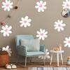 12 Sheets Daisy Wall Stickers Peel and Stick Pink Heart Decals for Room Decor Large Boho White Flower Wallpaper Decal for Kids Girls Nursery Furniture Dresser Bedroom Playroom Living Room Walls Window view 3