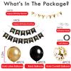 Buygain Happy Birthday Banner and Buntings, Birthday Decorations Black & Gold Set Contains12inch Balloons, Ribbons and Birthday Banners, Happy Birthday Decorations For Men view 2