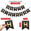 Buygain Happy Birthday Banner and Buntings, Birthday Decorations Black & Gold Set Contains12inch Balloons, Ribbons and Birthday Banners, Happy Birthday Decorations For Men view 3