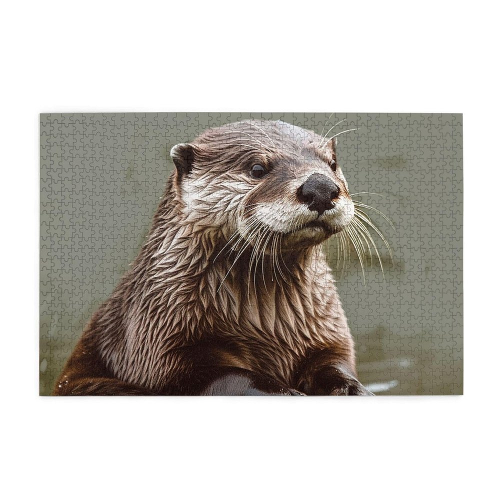 1000 Piece Jigsaw Puzzle for Adults Personalized Picture Puzzle Otter Animal Customized Wooden Puzzle for Family, Birthday, Wedding, Game Nights Gifts, 29.5"x19.7"